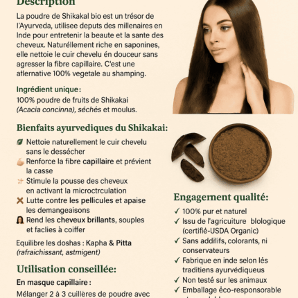 poudre ,shikakai beauté des cheveux