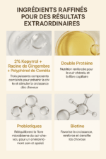 Double Protéine Nutrition renforcée pour le cuir chevelu et la fibre capillaire.
