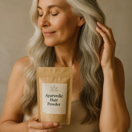Soin ayurvédique naturel pour cheveux blancs et gris